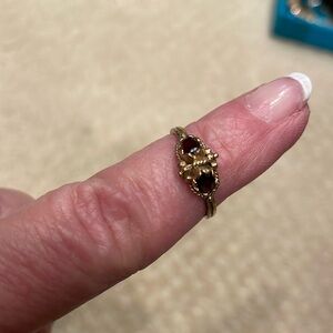 Garnet and gold ring